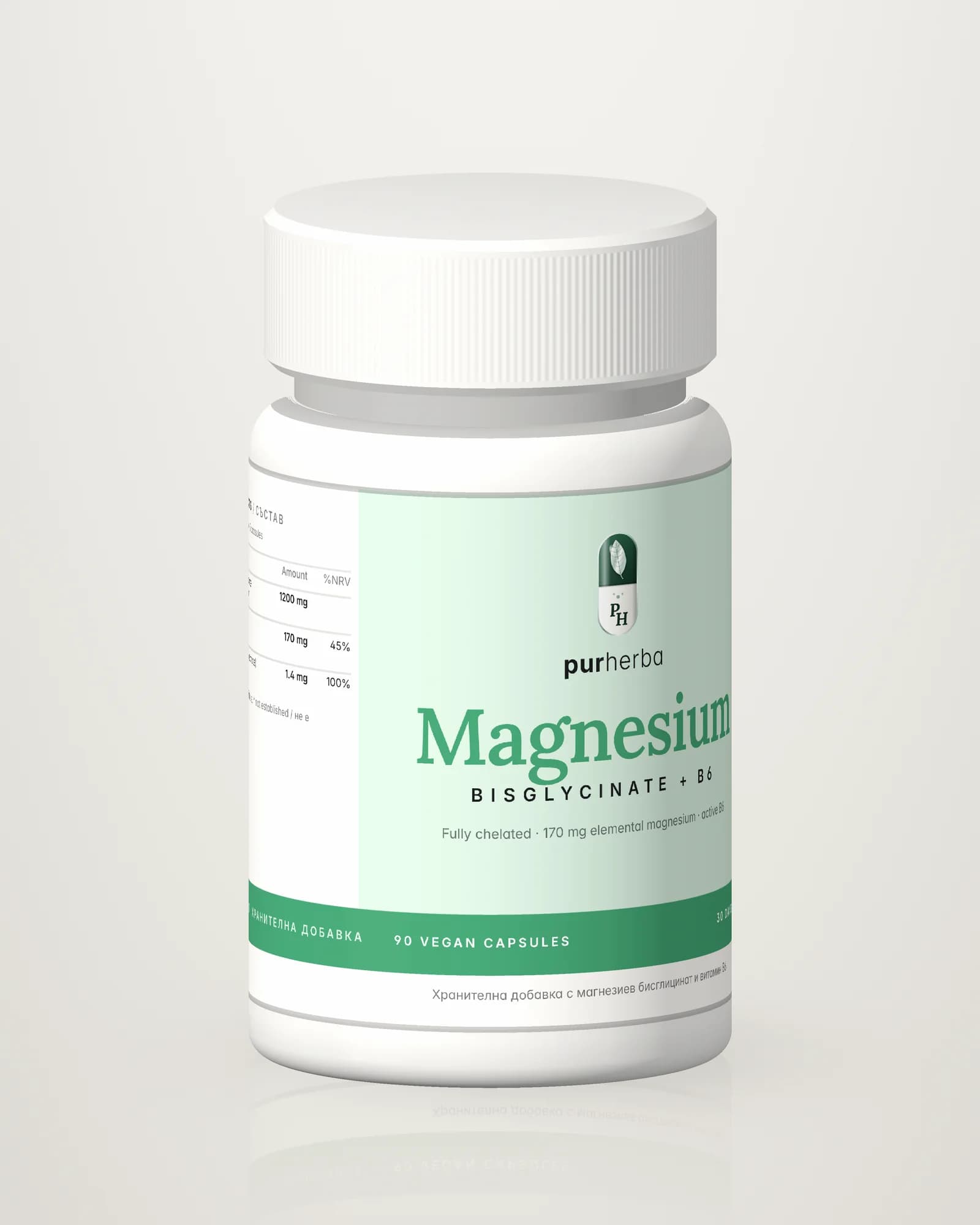 Purherba Magnesium Bisglycinate + B6 — angle