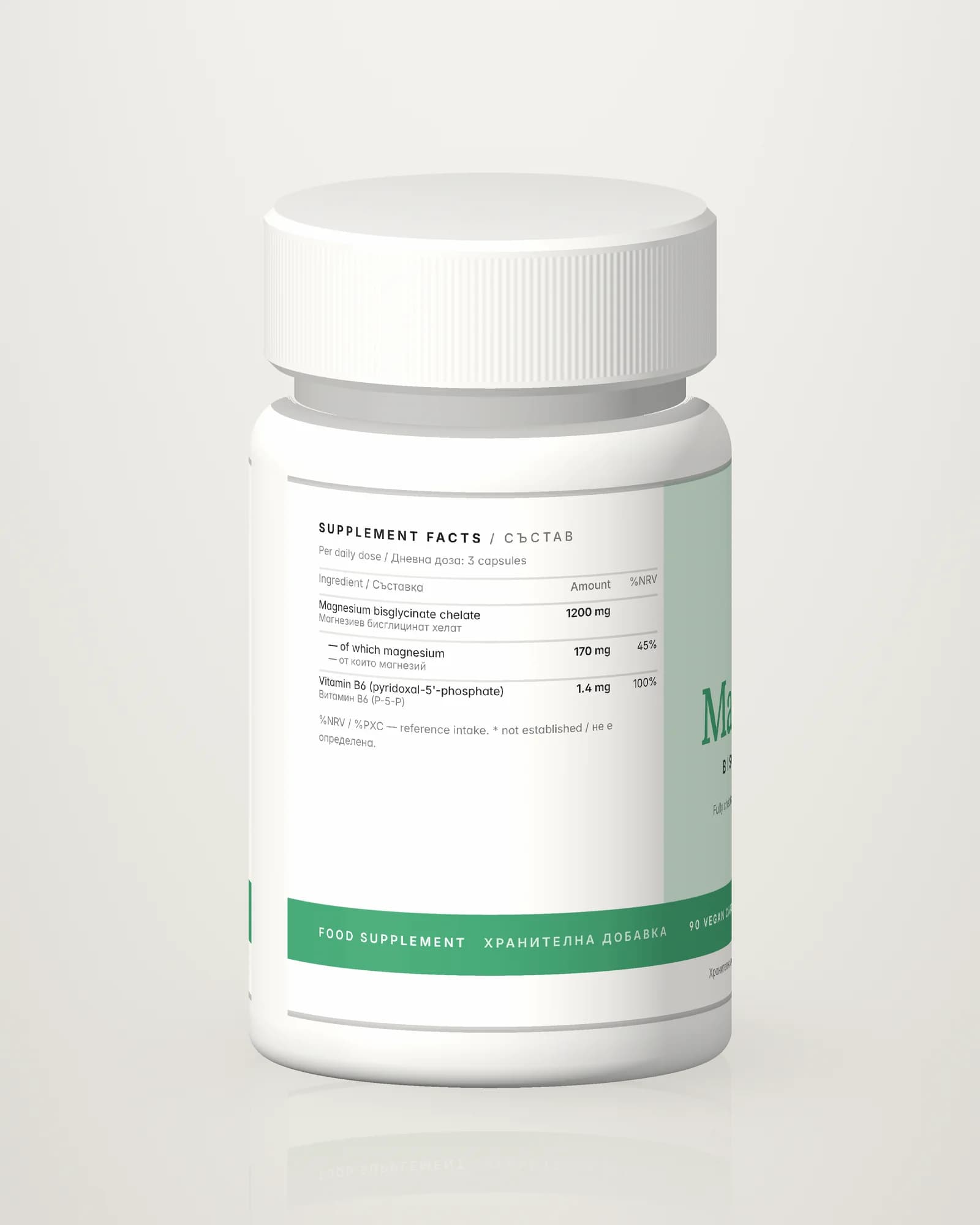 Purherba Magnesium Bisglycinate + B6 — supplement facts
